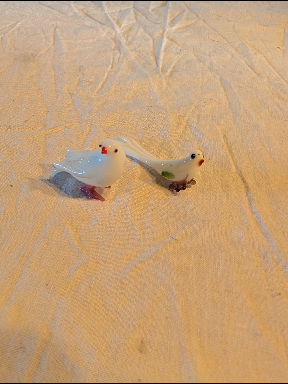 2/20$ Vintage White Glass Bird Figurines